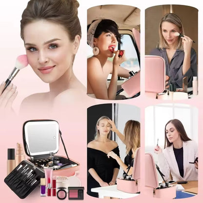 Neceser de Maquillaje Viajero con Espejo LED
